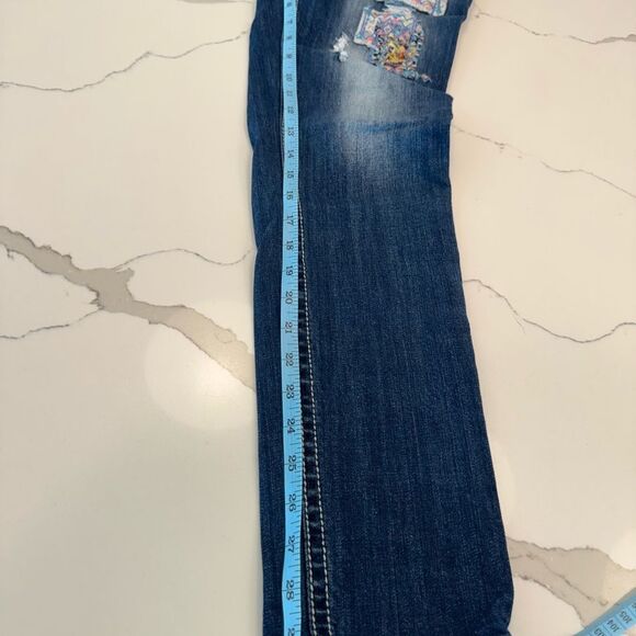 Grace In LA Women's Blue Patchwork Jeans - Picture 3 of 15